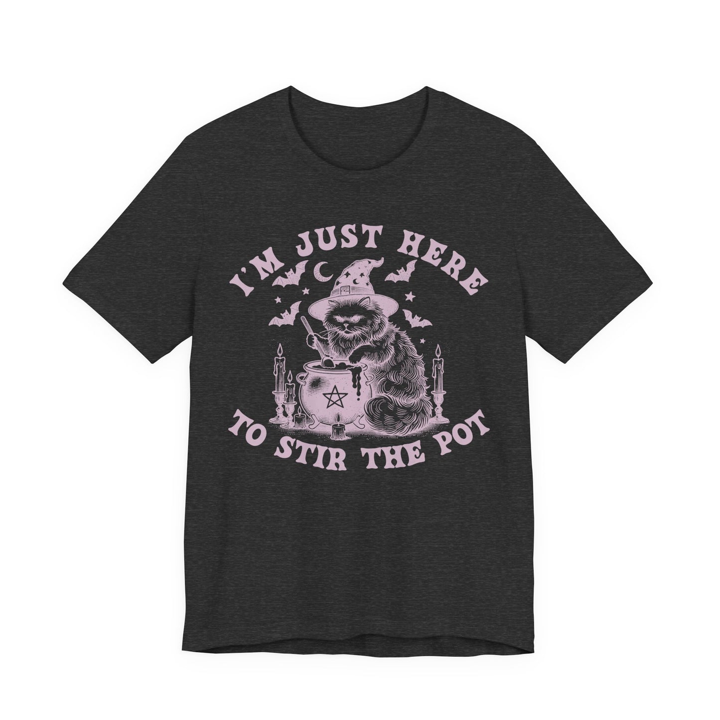 "Stir the Pot" Witchy Poo Cat T-Shirt | Sarcastic & Aesthetic Goth Tee