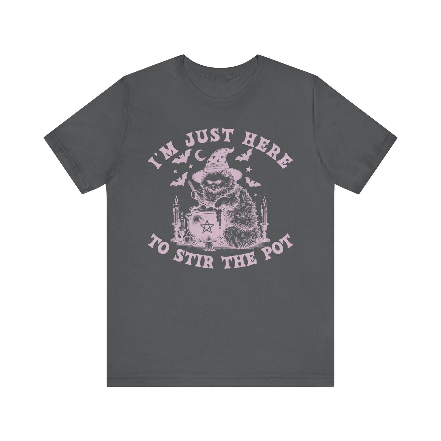 "Stir the Pot" Witchy Poo Cat T-Shirt | Sarcastic & Aesthetic Goth Tee
