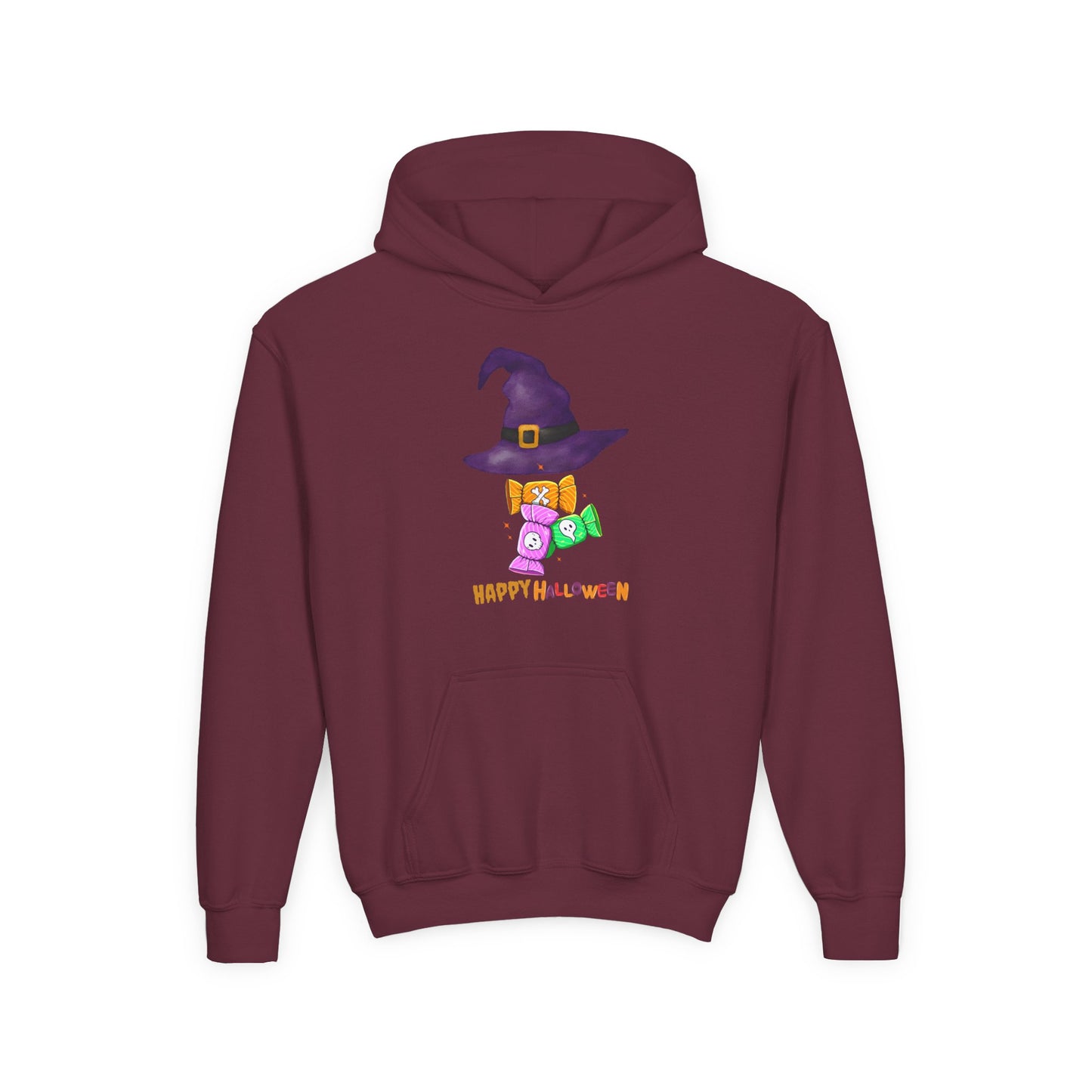 Happy Halloween" Witchy Candy Kids Hoodie | Spooky & Cute