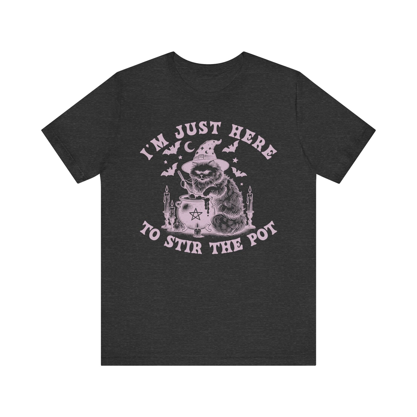 "Stir the Pot" Witchy Poo Cat T-Shirt | Sarcastic & Aesthetic Goth Tee
