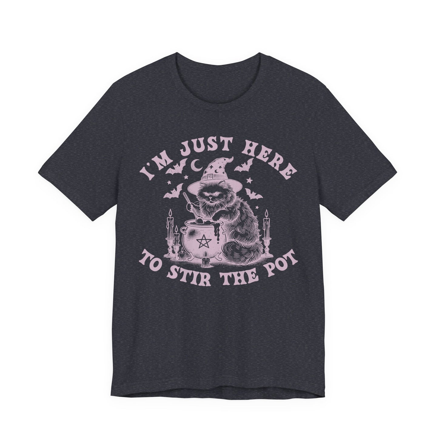 "Stir the Pot" Witchy Poo Cat T-Shirt | Sarcastic & Aesthetic Goth Tee