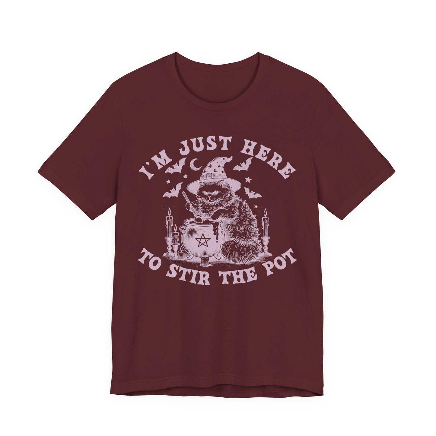 "Stir the Pot" Witchy Poo Cat T-Shirt | Sarcastic & Aesthetic Goth Tee