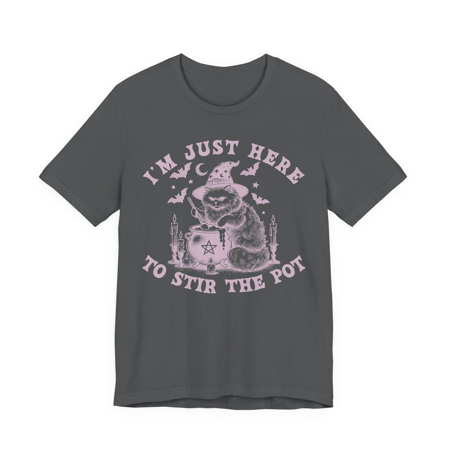 "Stir the Pot" Witchy Poo Cat T-Shirt | Sarcastic & Aesthetic Goth Tee