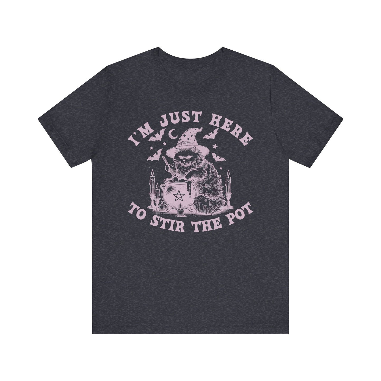 "Stir the Pot" Witchy Poo Cat T-Shirt | Sarcastic & Aesthetic Goth Tee