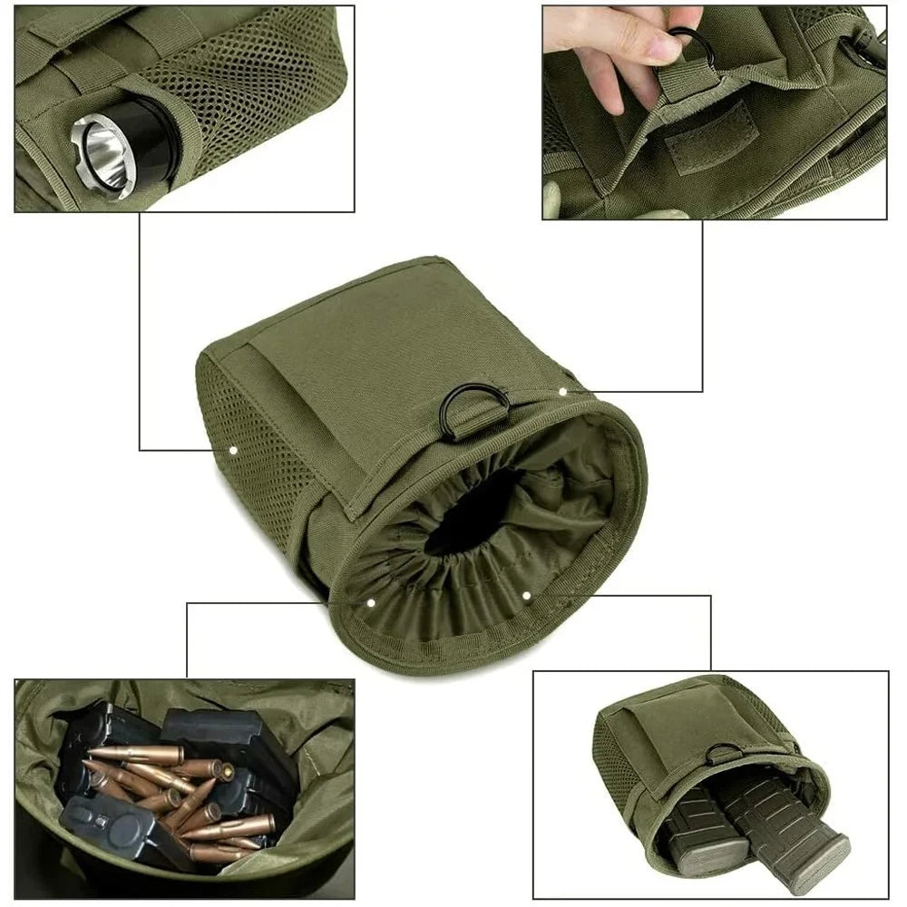 Tactical Molle Dump Pouch - Adjustable Hunting Magazine Recovery & Ammo Bag Fanny Pack