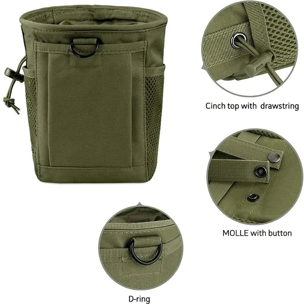 Tactical Molle Dump Pouch - Adjustable Hunting Magazine Recovery & Ammo Bag Fanny Pack