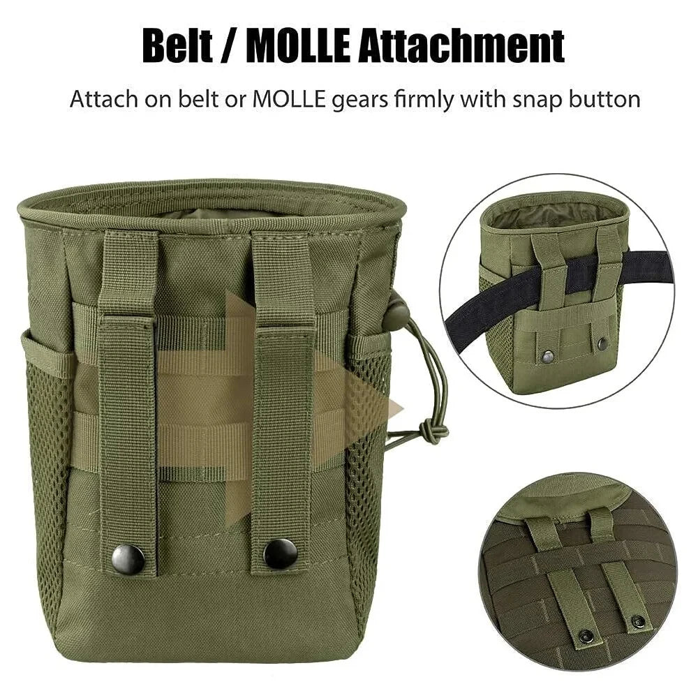 Tactical Molle Dump Pouch - Adjustable Hunting Magazine Recovery & Ammo Bag Fanny Pack