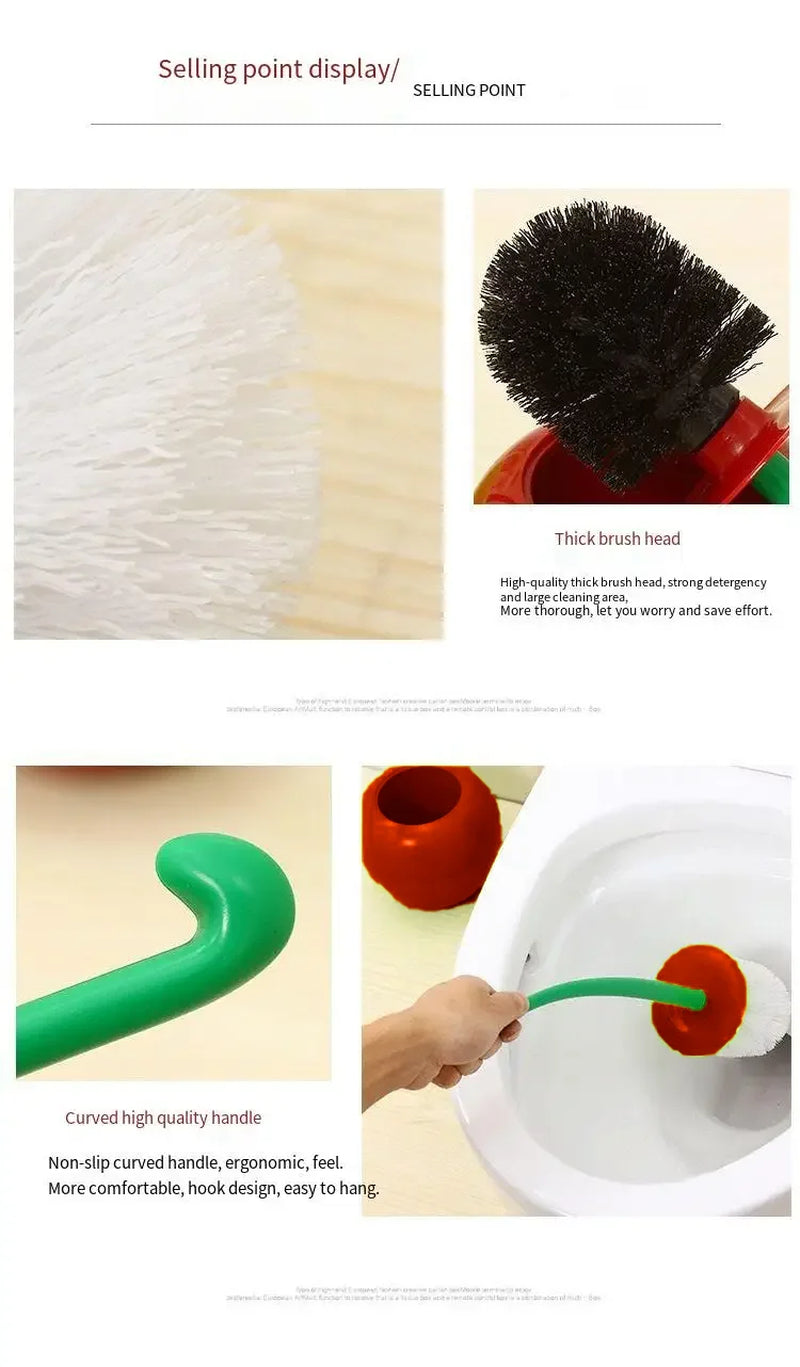 1Pc Red Toilet Brush Creative Lovely Cherry Shape Lavatory Toilet Brush Holder Set Toilet Holder Bathroom Accessories